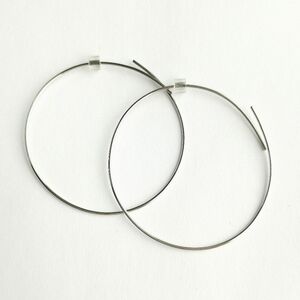 NEW, sterling silver fine hoop earrings